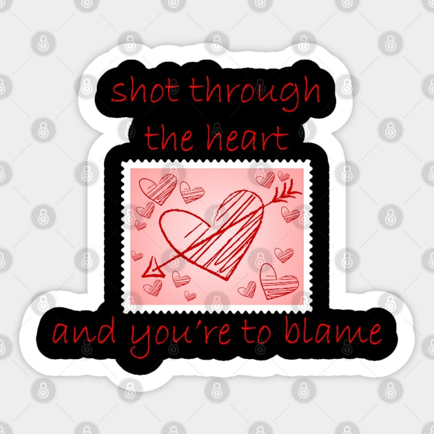 Bon Jovi Shot Through The Heart And You're To Blame Postage Stamp Sticker by Maries Papier Bleu